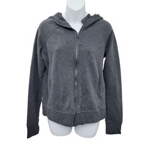 2/$20 Lole Grey Fleece Zipper Up Hoodie Jacket Top 72% Cotton Size: M